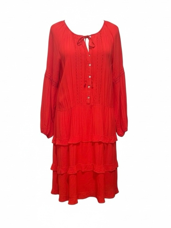 Sunday in Brooklyn Dresses & Skirts - SUNDAY IN BROOKLYN Red Tiered Boho Peasant Dress Size Large